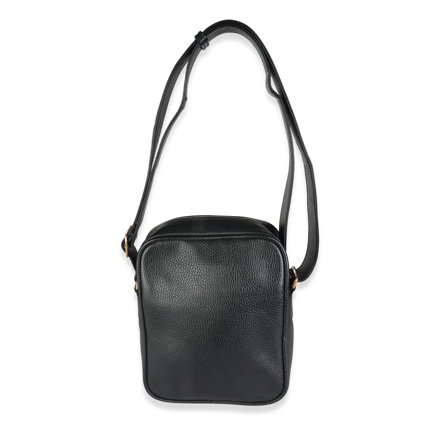 Black Pebbled Calfskin Vintage Logo Messenger