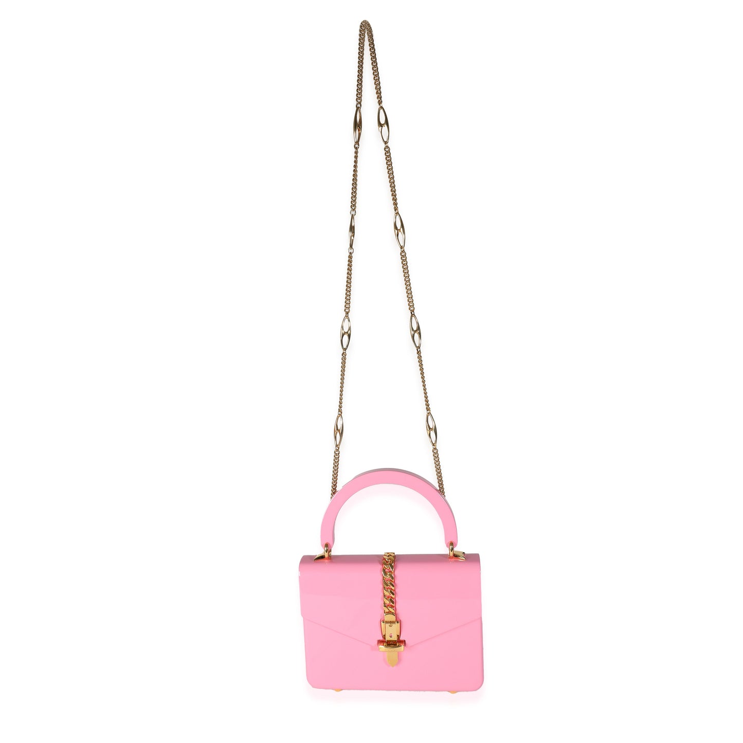 Pink Plexiglass Mini Sylvie 1969 Top Handle Bag