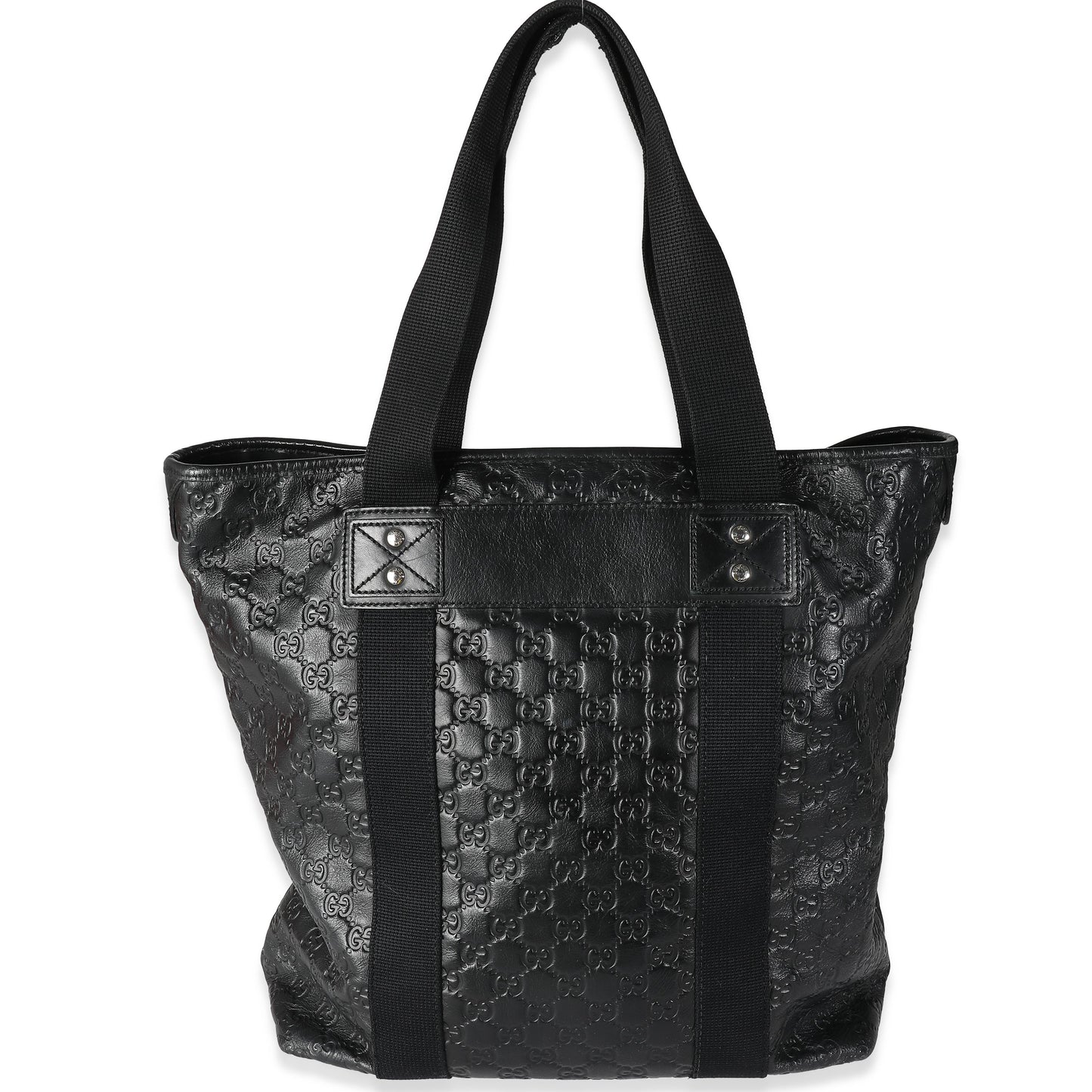 Black Leather Guccissima Tote