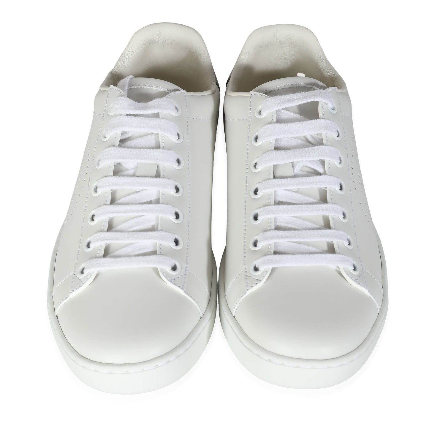 White Calfskin Perforated G Sneakers 36