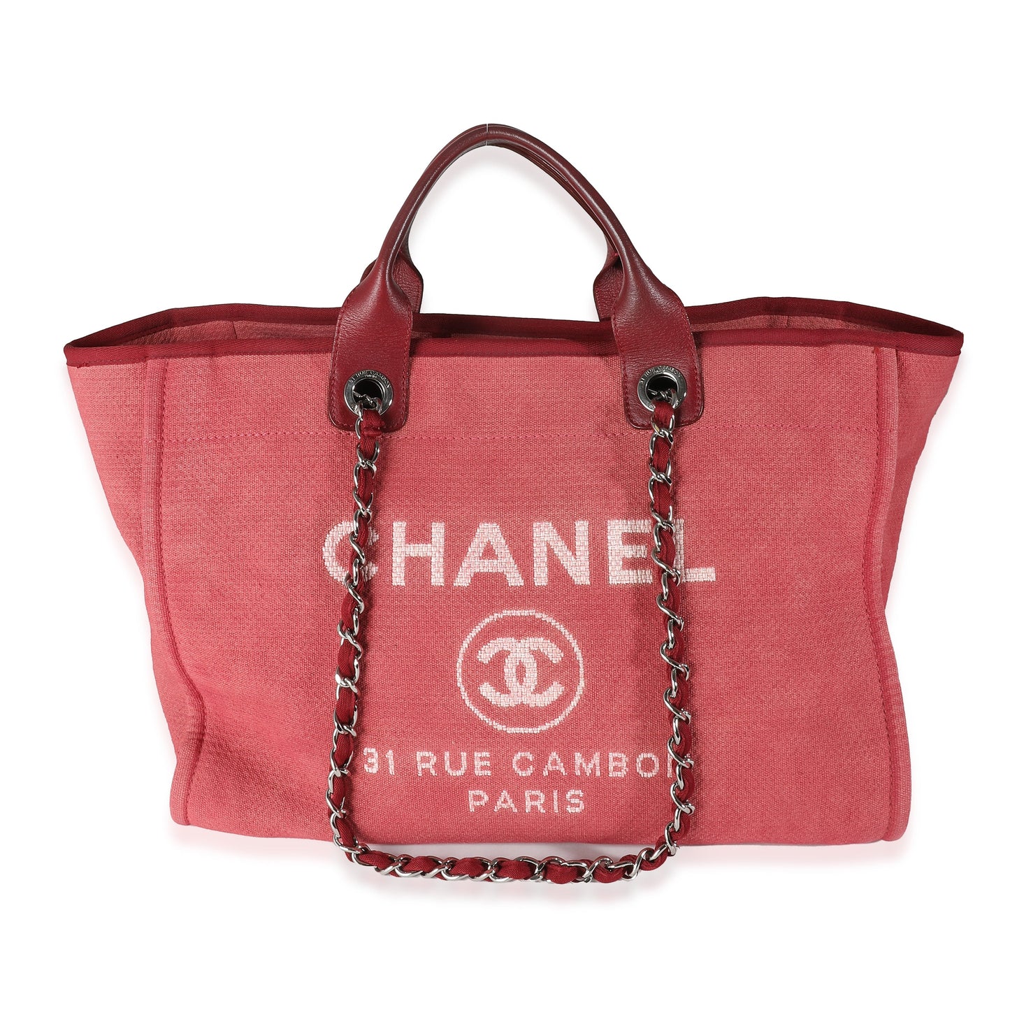 Red Canvas Medium Deauville Tote