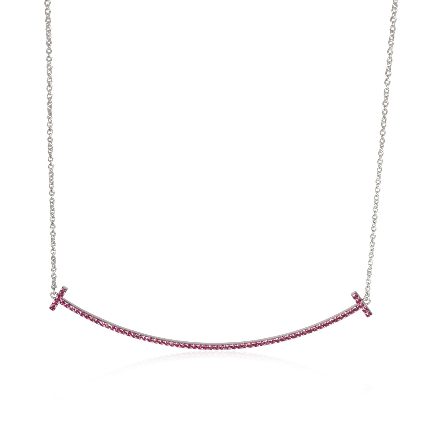 Tiffany T Ruby Smile Necklace in 18k White Gold