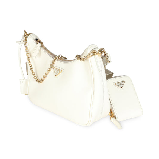 White Saffiano Re-Edition 2005 Bag