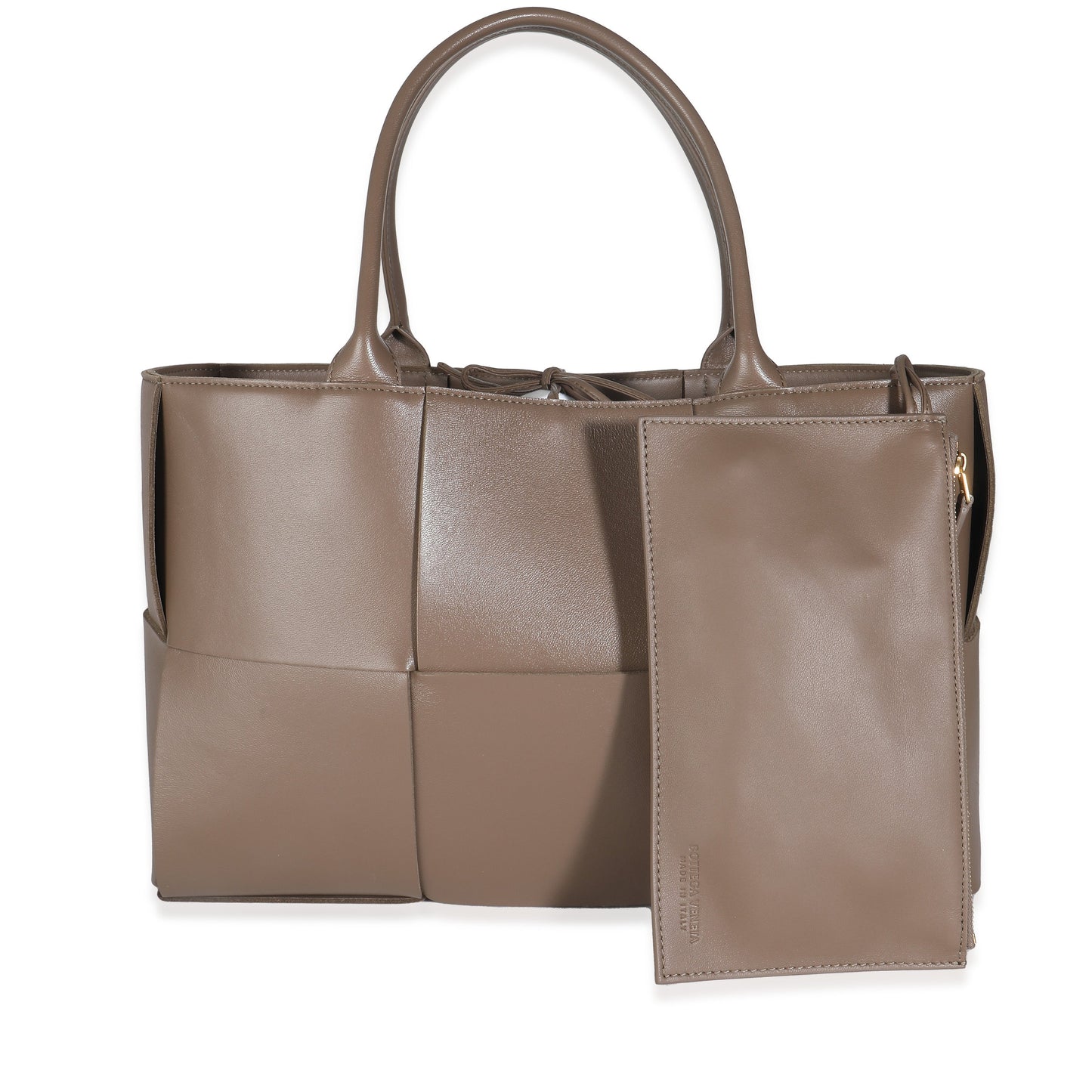 Taupe Nappa Intrecciato Arco Tote