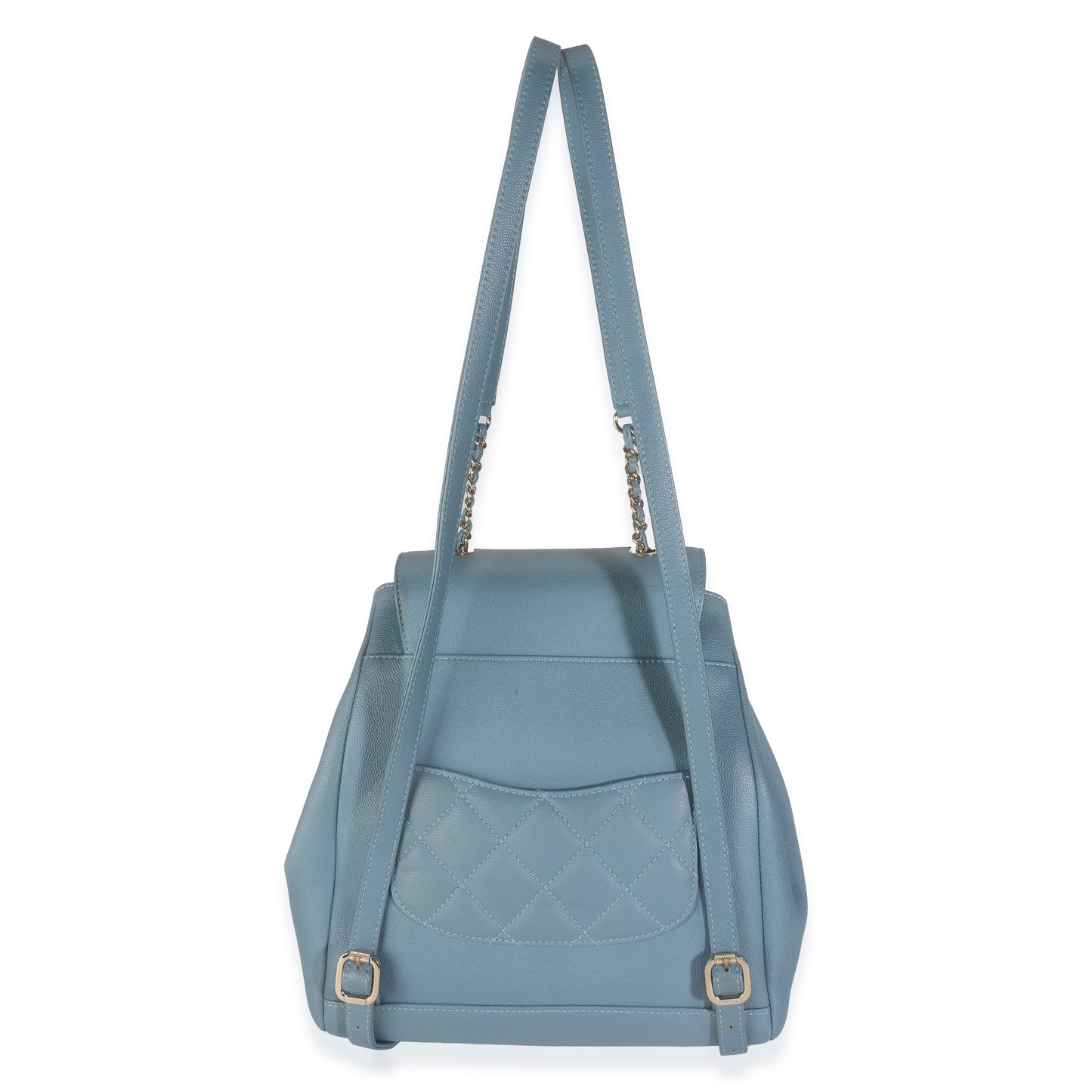 Blue Quilted Caviar Business Affinity Backpack