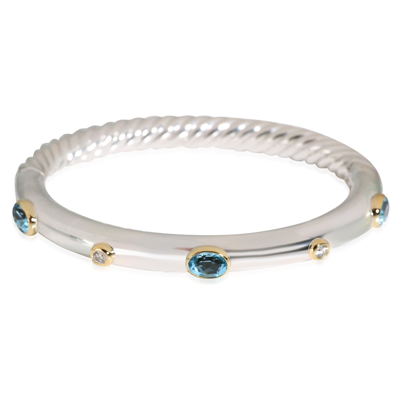 Topaz Bracelet in 18k Yellow Gold/Sterling Silver 0.16 CTW