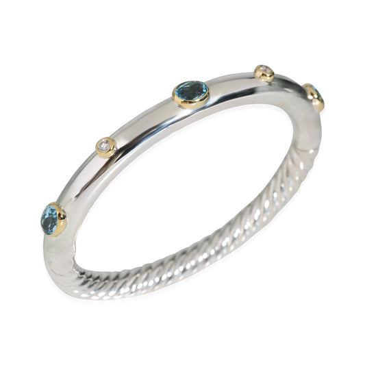 Topaz Bracelet in 18k Yellow Gold/Sterling Silver 0.16 CTW