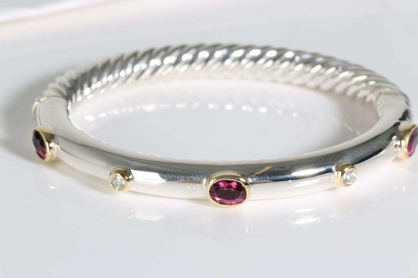 Tourmaline Bracelet in 18k Yellow Gold/Sterling Silver 0.16 CTW