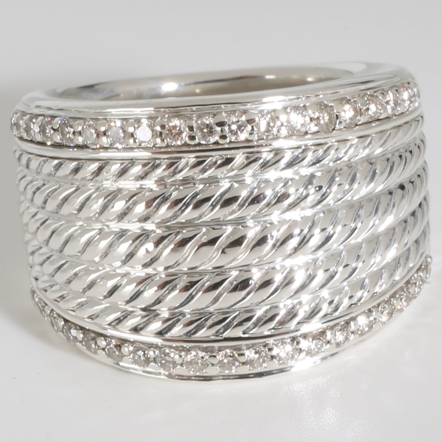 Sculpted Cable Fashion Ring in  Sterling Silver 0.33 CTW