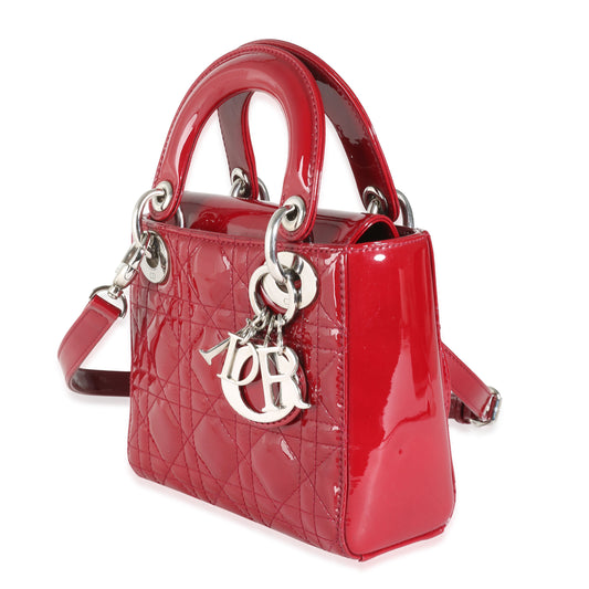 Red Patent Cannage Mini Lady Dior