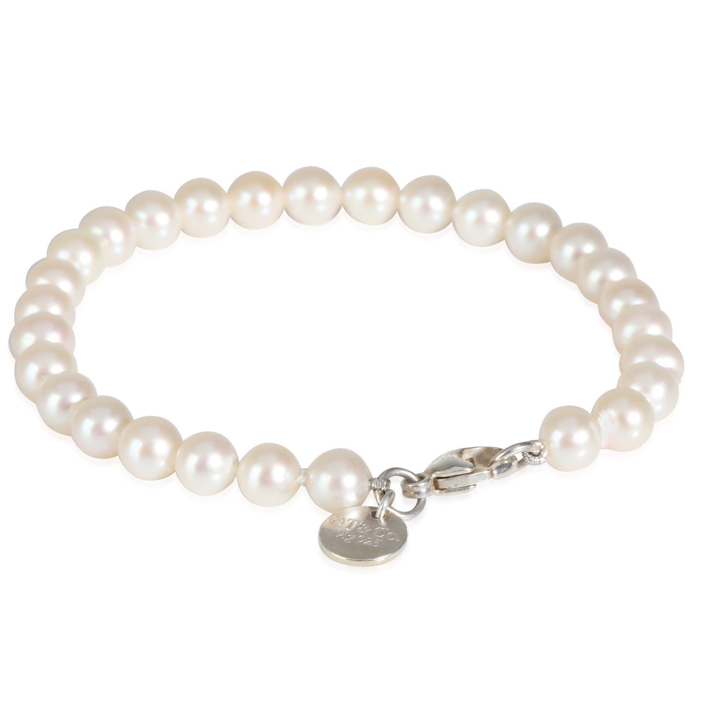 Ziegfeld Collection 6mm Pearl Bracelet in Sterling Silver