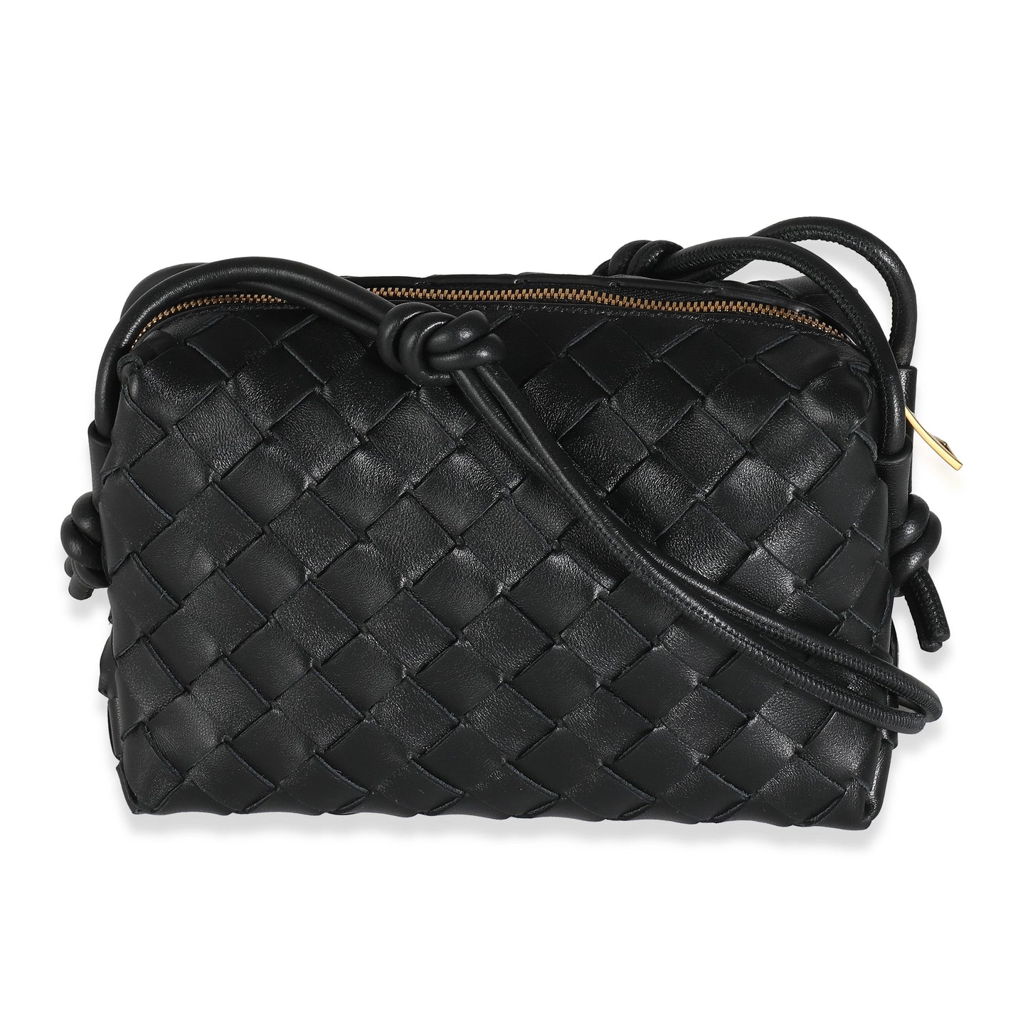 Black Nappa Intrecciato Mini Loop Camera Bag