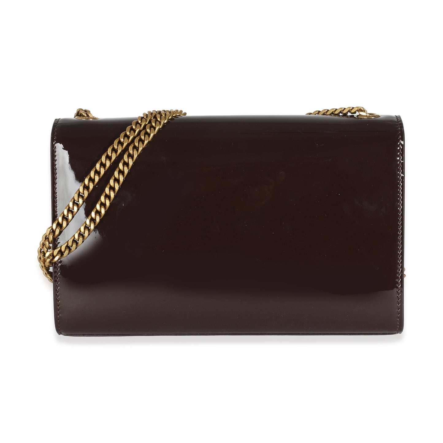 Spicy Chocolate Patent Medium Kate Chain Bag