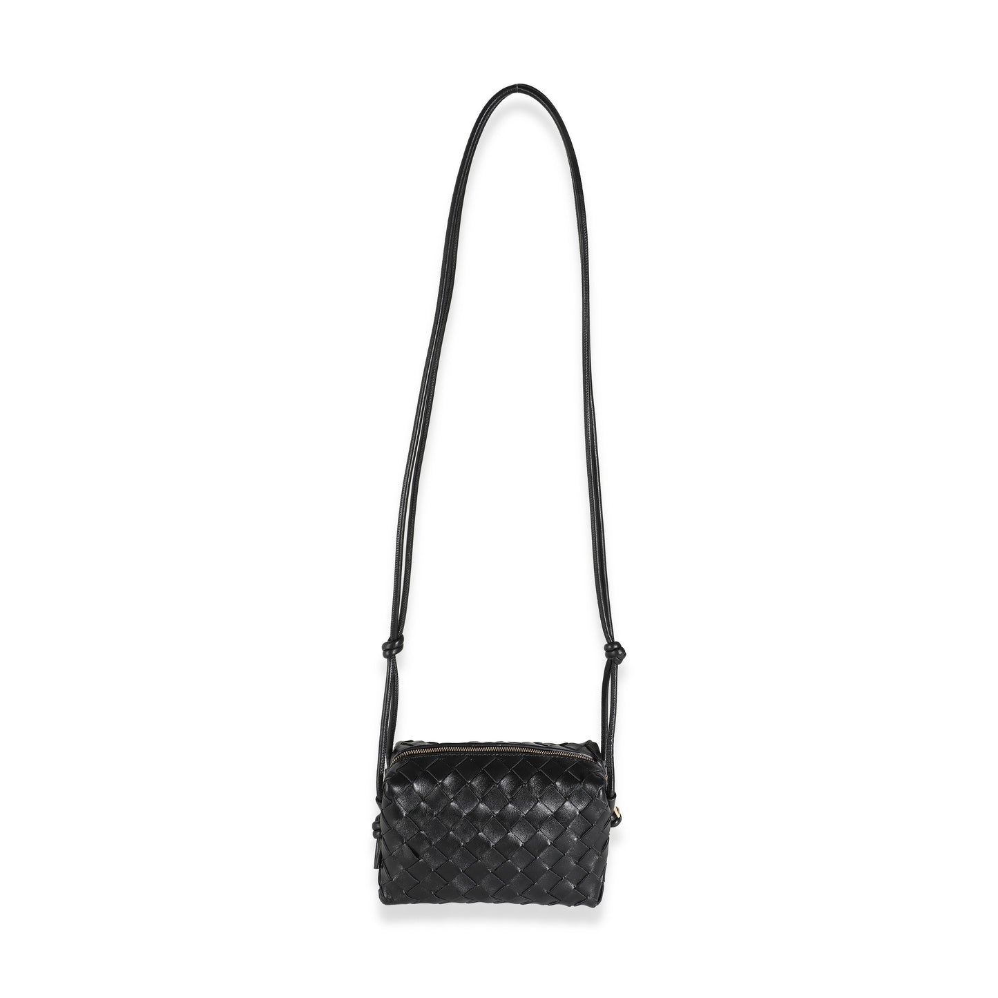 Black Nappa Intrecciato Mini Loop Camera Bag