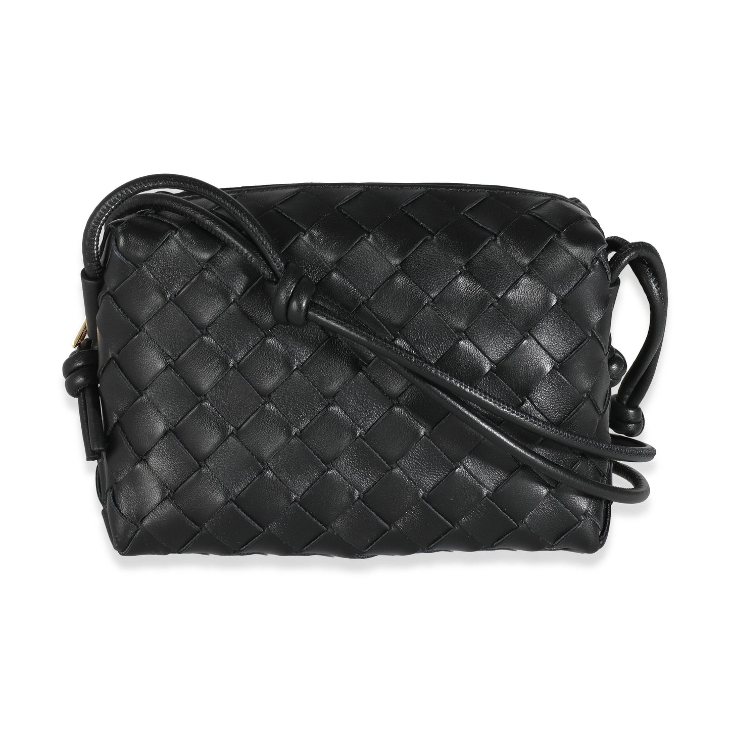 Black Nappa Intrecciato Mini Loop Camera Bag