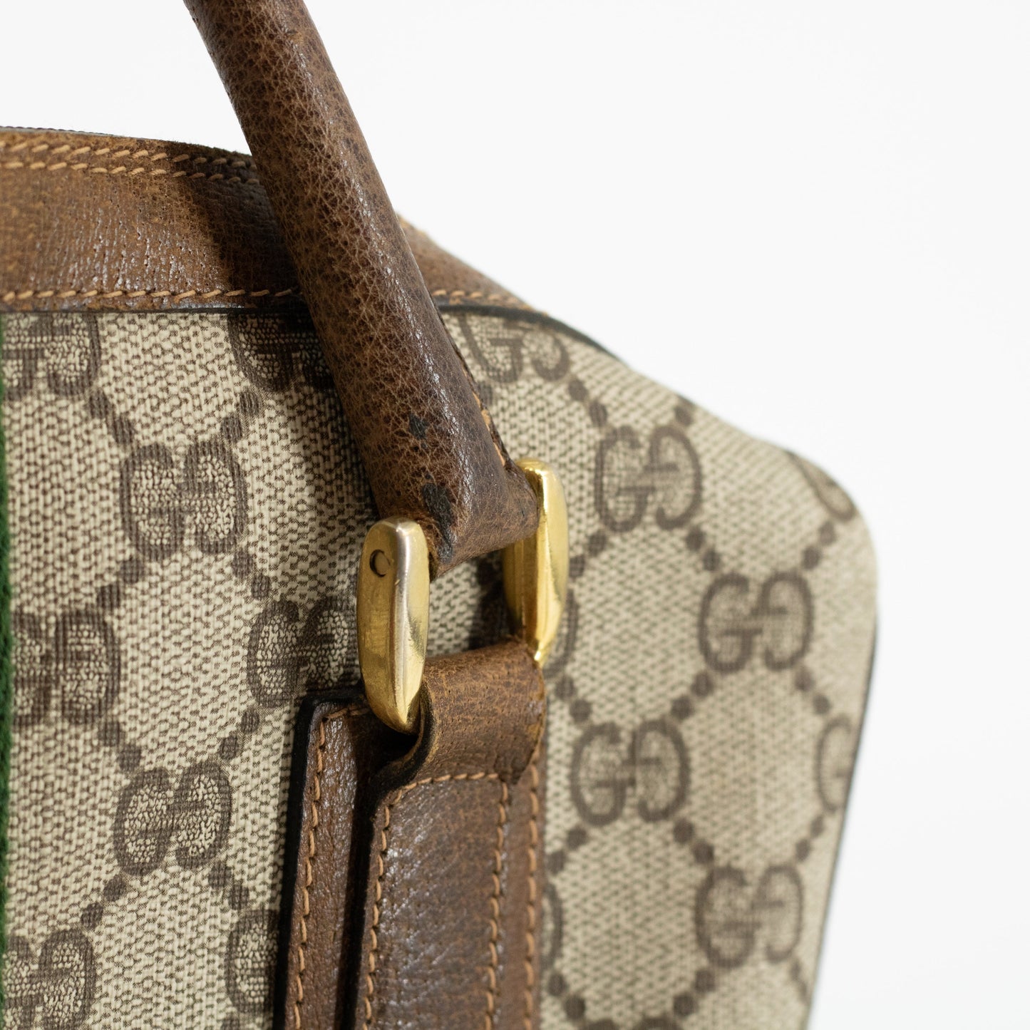 Gucci Brown Coated Canvas/Leather Sherryline 2 Way Handbag