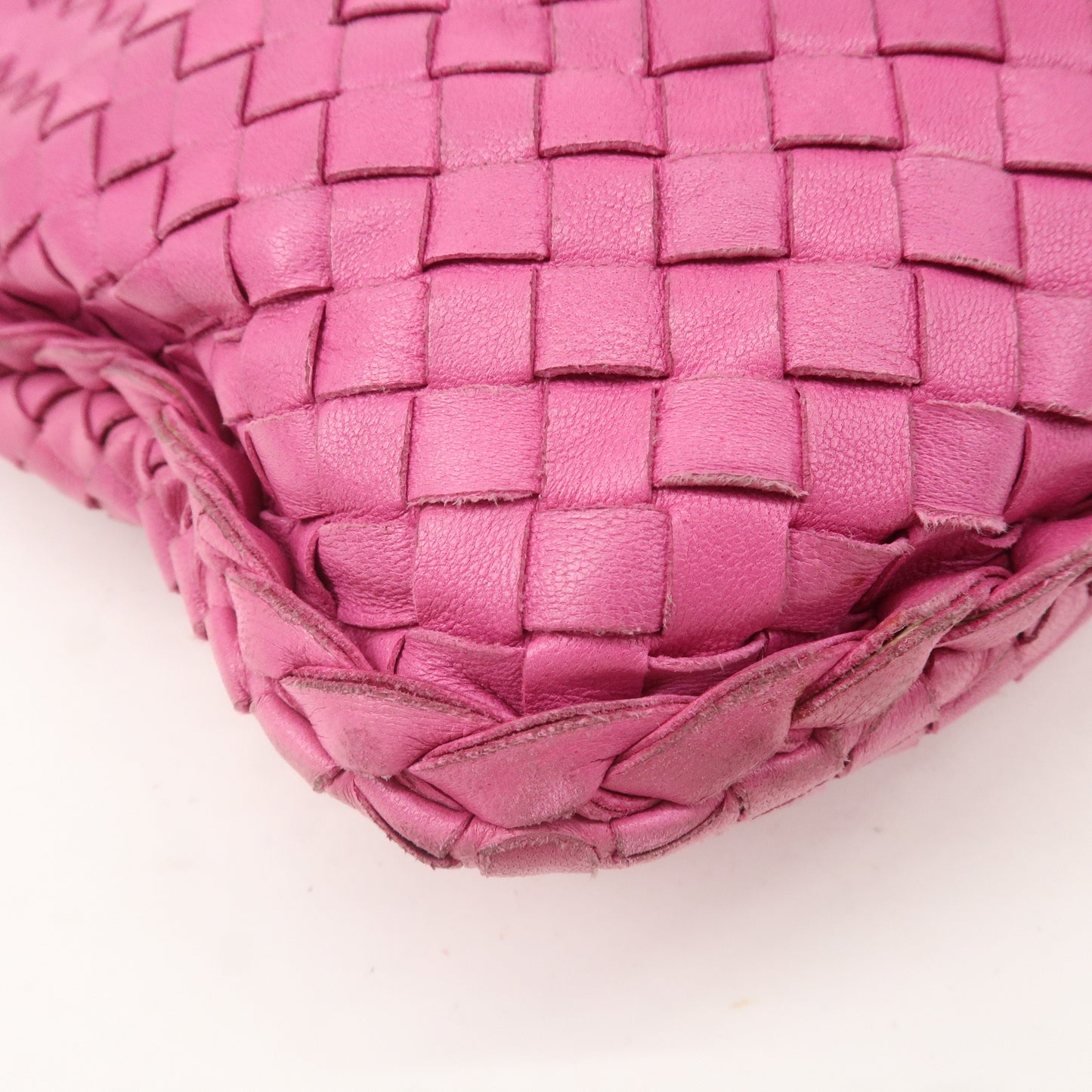 BOTTEGA VENETA Intrecciato Leather Hobo Shoulder Bag Pink 115653