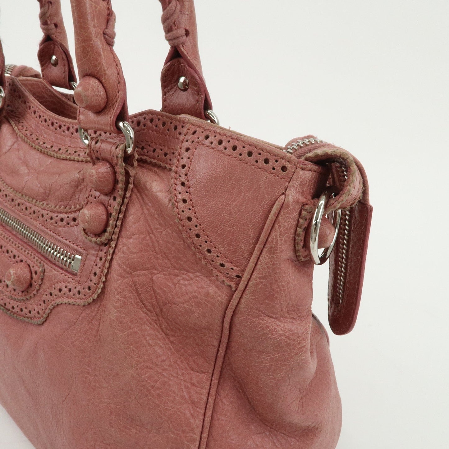 BALENCIAGA Leather Giant Velo 2Way Bag Hand Bag Pink 258045