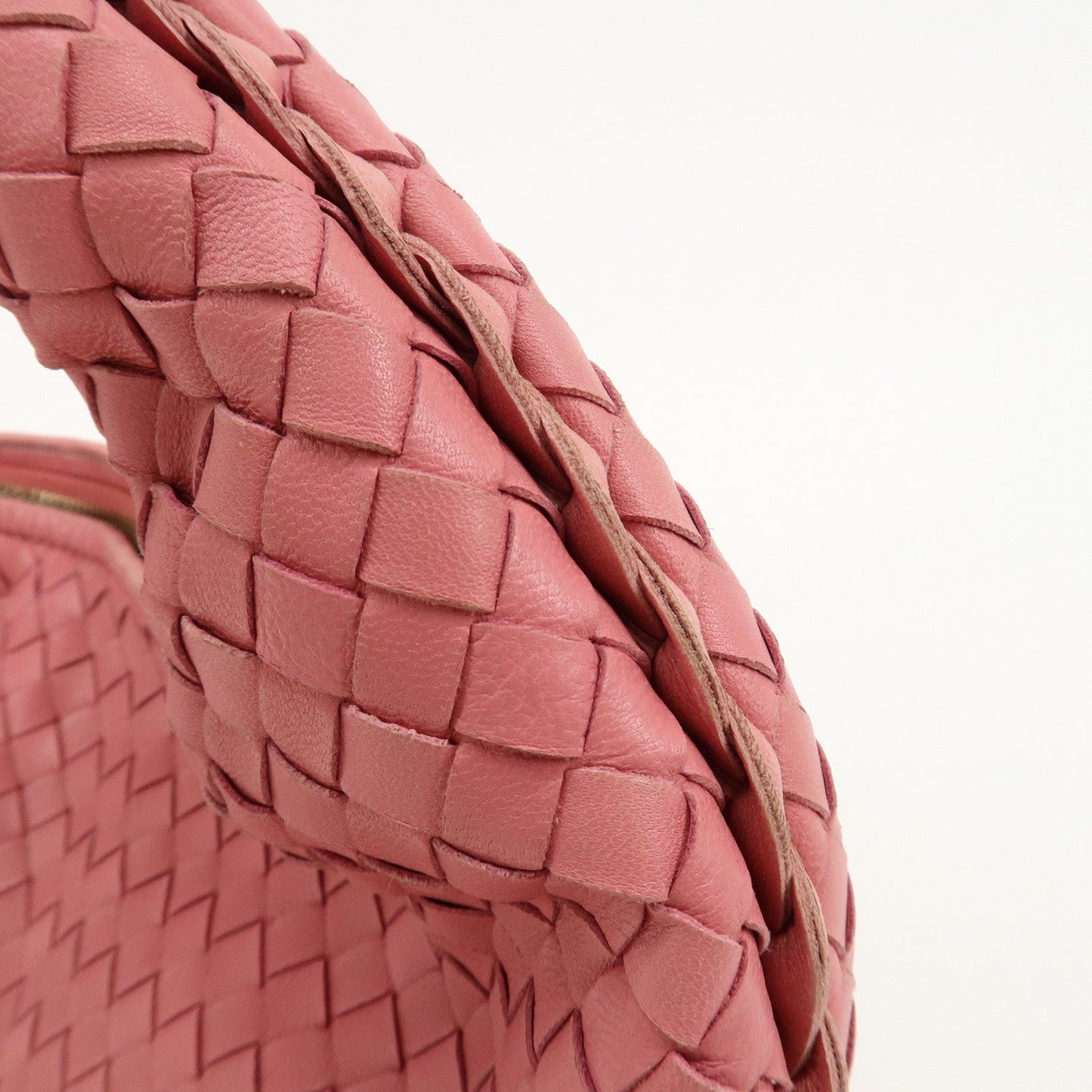 BOTTEGA VENETA Intrecciato Hobo Leather Shoulder Bag Pink 115653