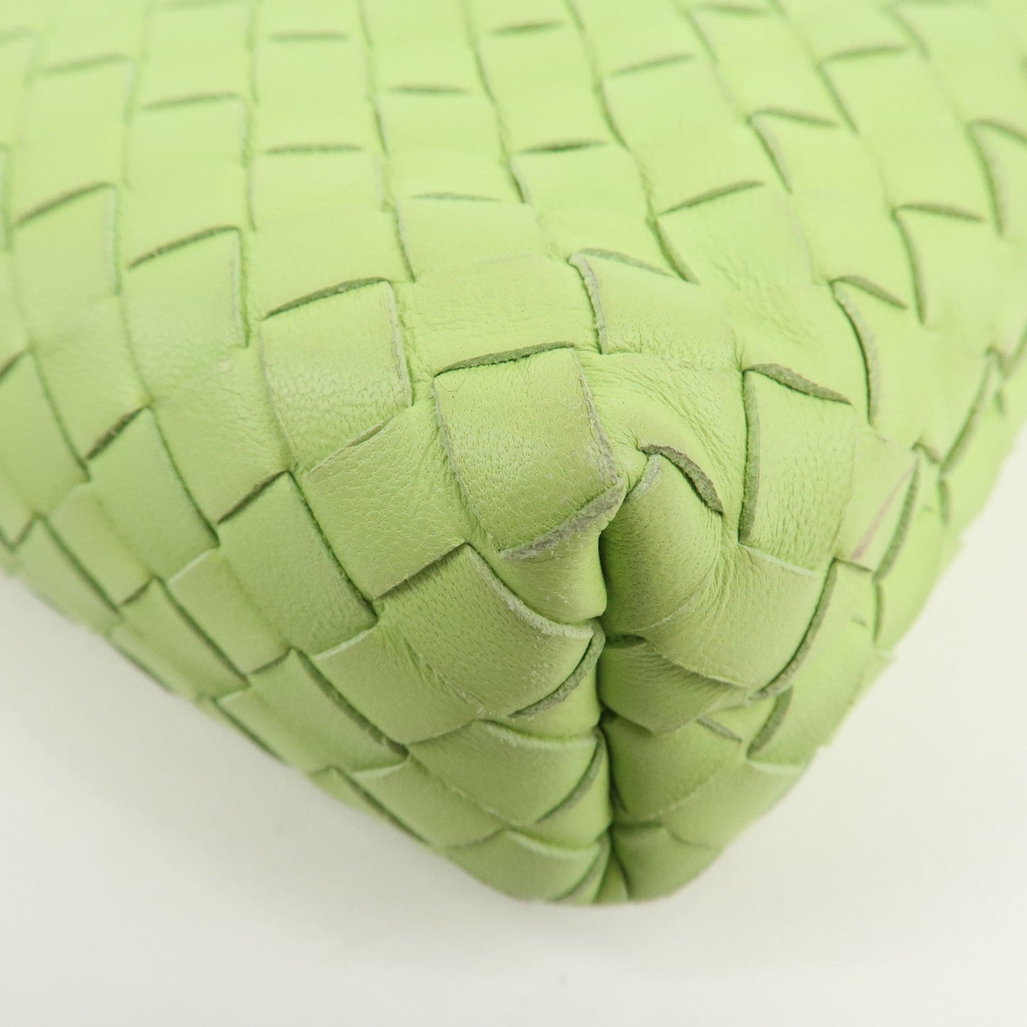 BOTTEGA VENETA Intrecciato Leather Shoulder Bag Light Green