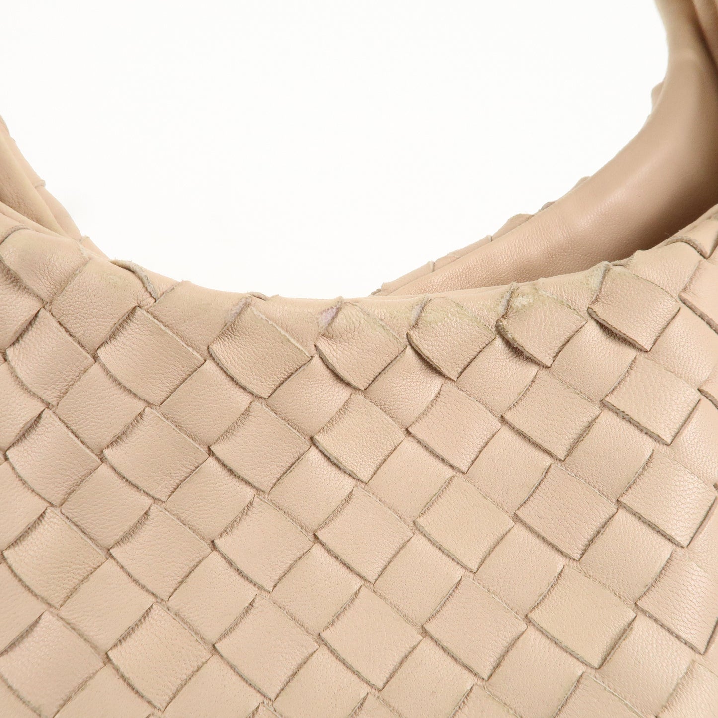 BOTTEGA VENETA Intrecciato Leather Shoulder Bag Pink Beige 125787