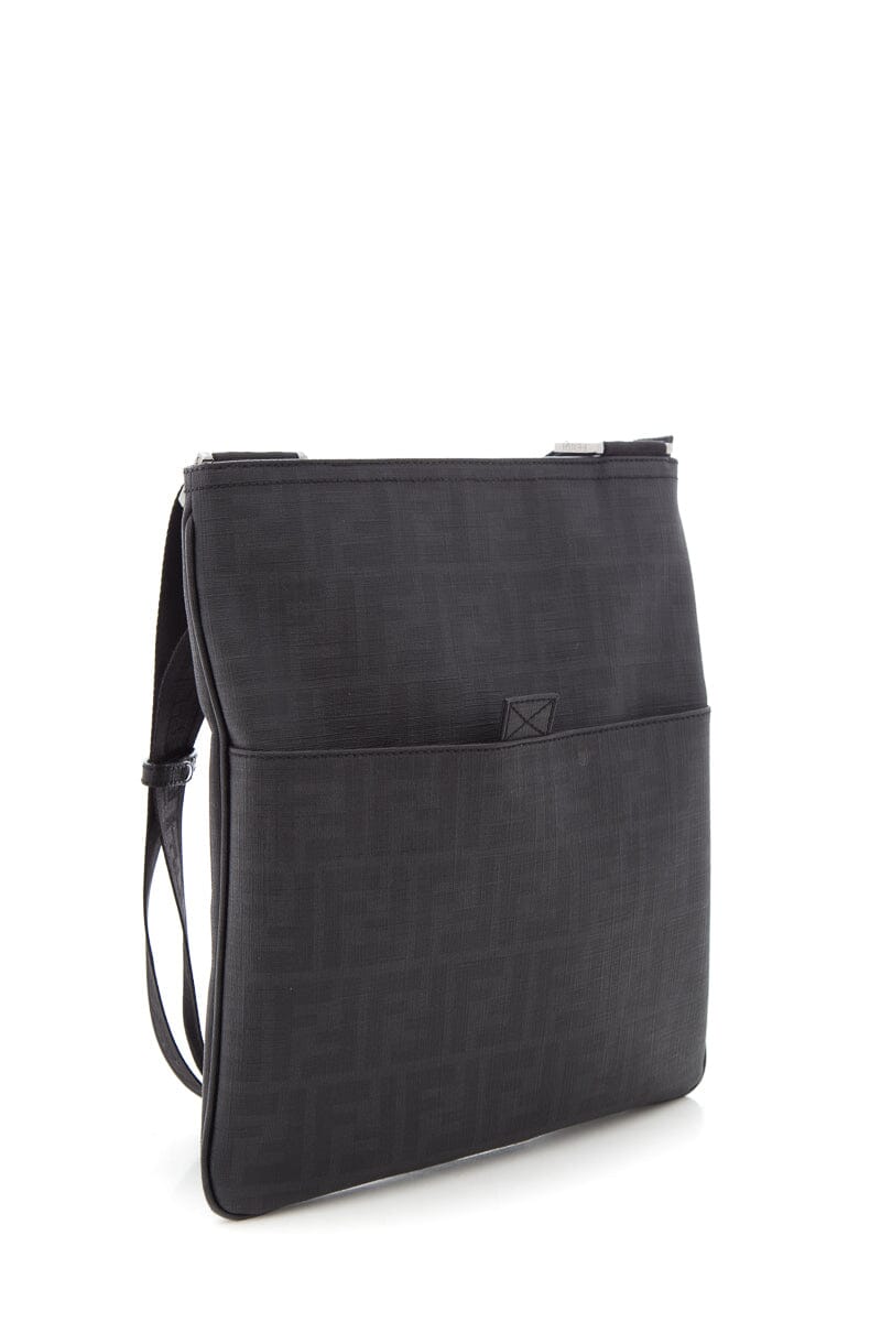 Fendi Black Canvas Monogram Messenger Cross-Body