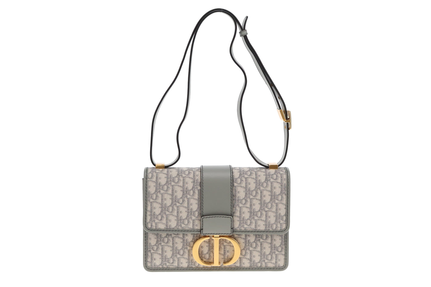 Dior Grey Oblique and Leather 30 Montaigne Bag