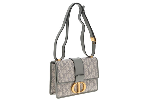 Dior Grey Oblique and Leather 30 Montaigne Bag