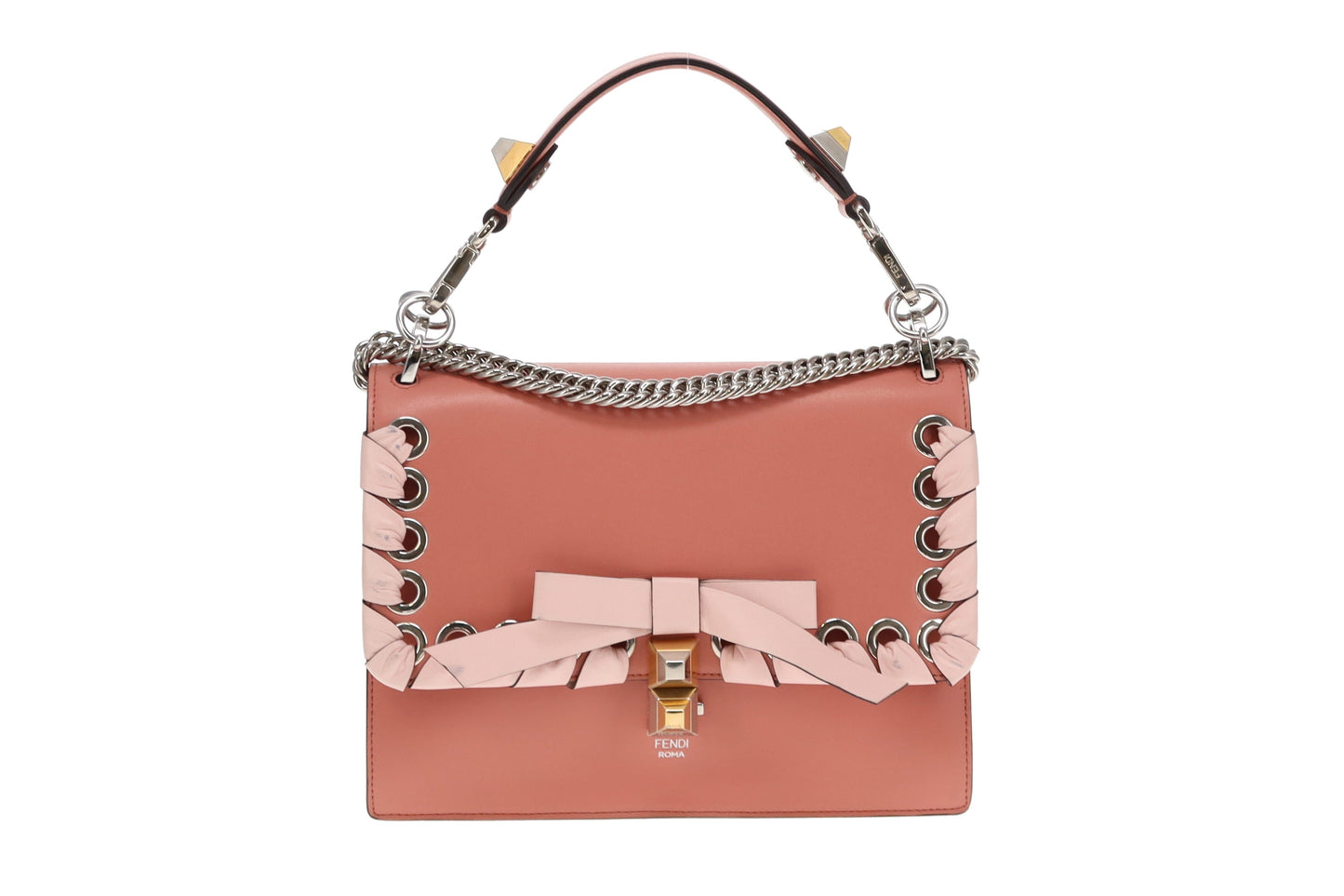 Fendi Large Nappa Leather Kan I Bow Bag Soft Pink