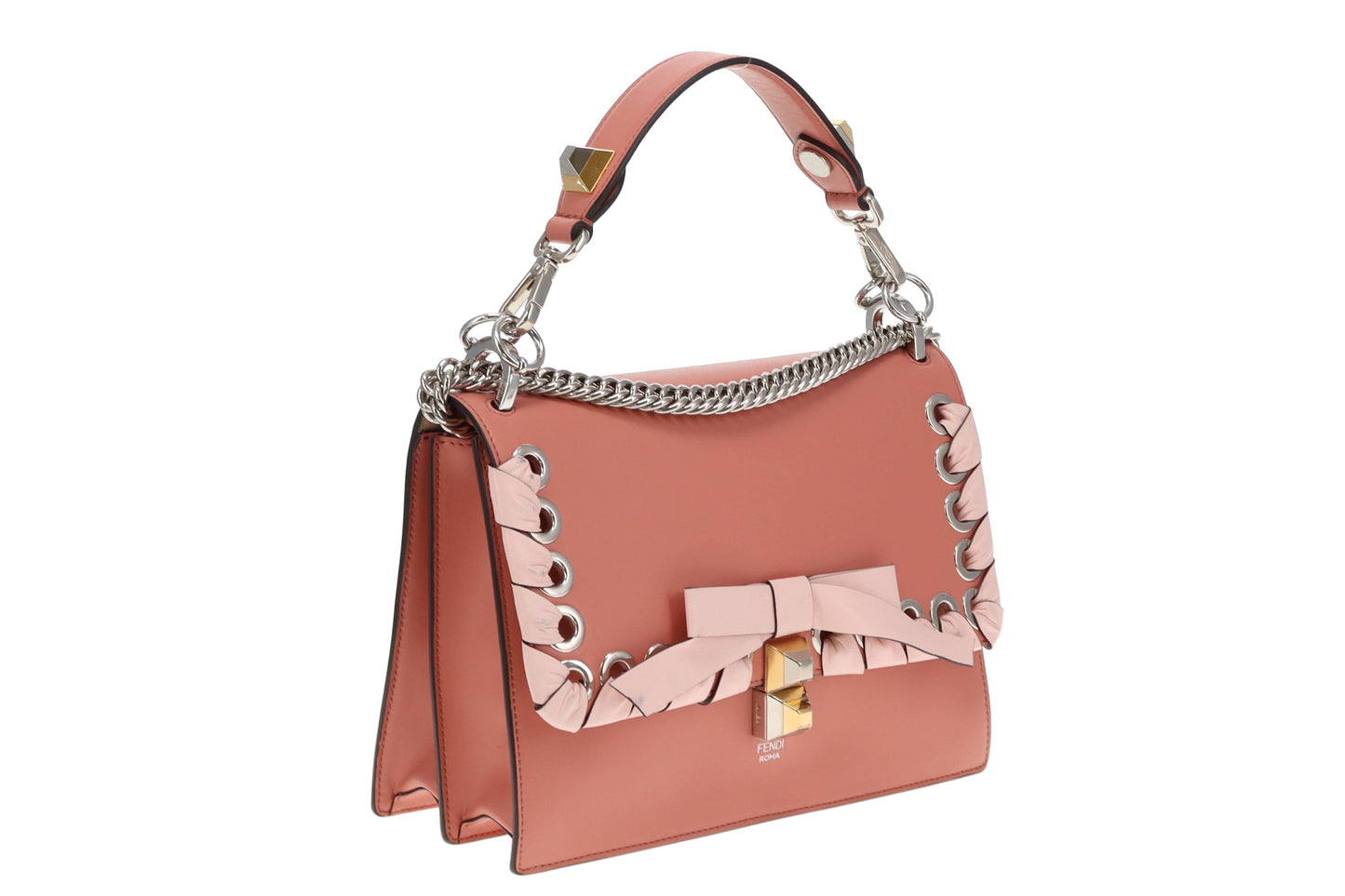 Fendi Large Nappa Leather Kan I Bow Bag Soft Pink