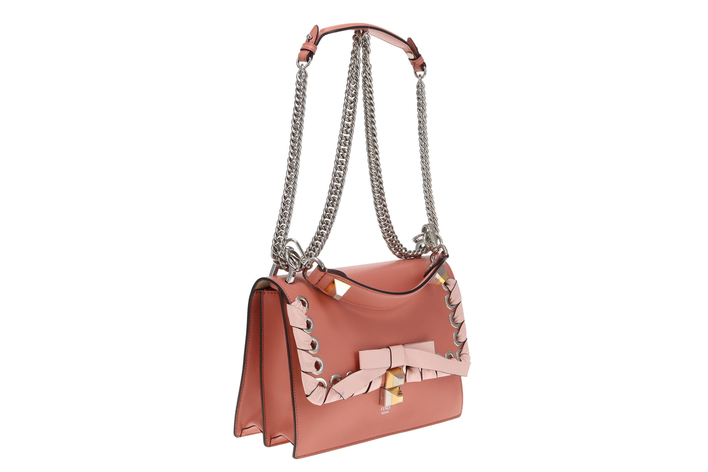 Fendi Large Nappa Leather Kan I Bow Bag Soft Pink