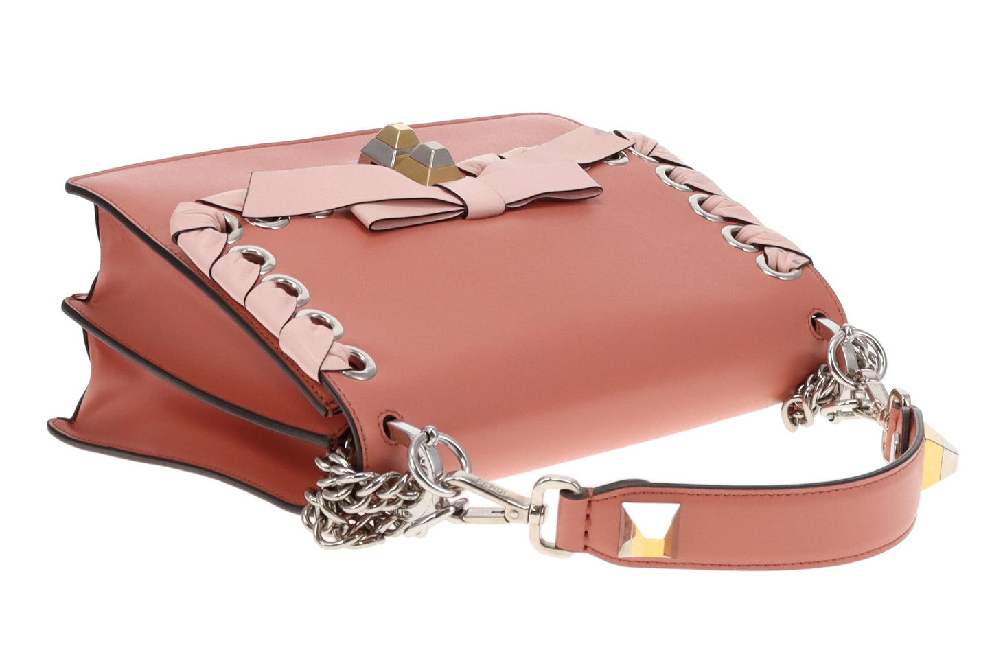 Fendi Large Nappa Leather Kan I Bow Bag Soft Pink