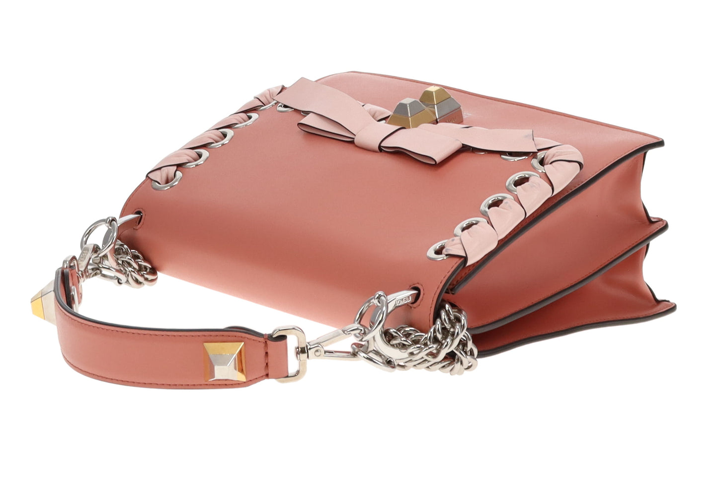 Fendi Large Nappa Leather Kan I Bow Bag Soft Pink