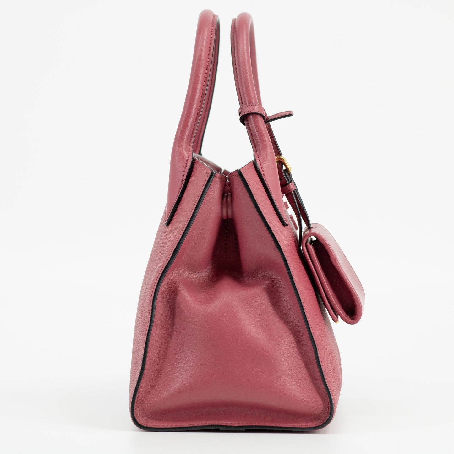 Prada Pink Saffiano Cuir Calfskin Monochrome Shoulder Bag Astrale