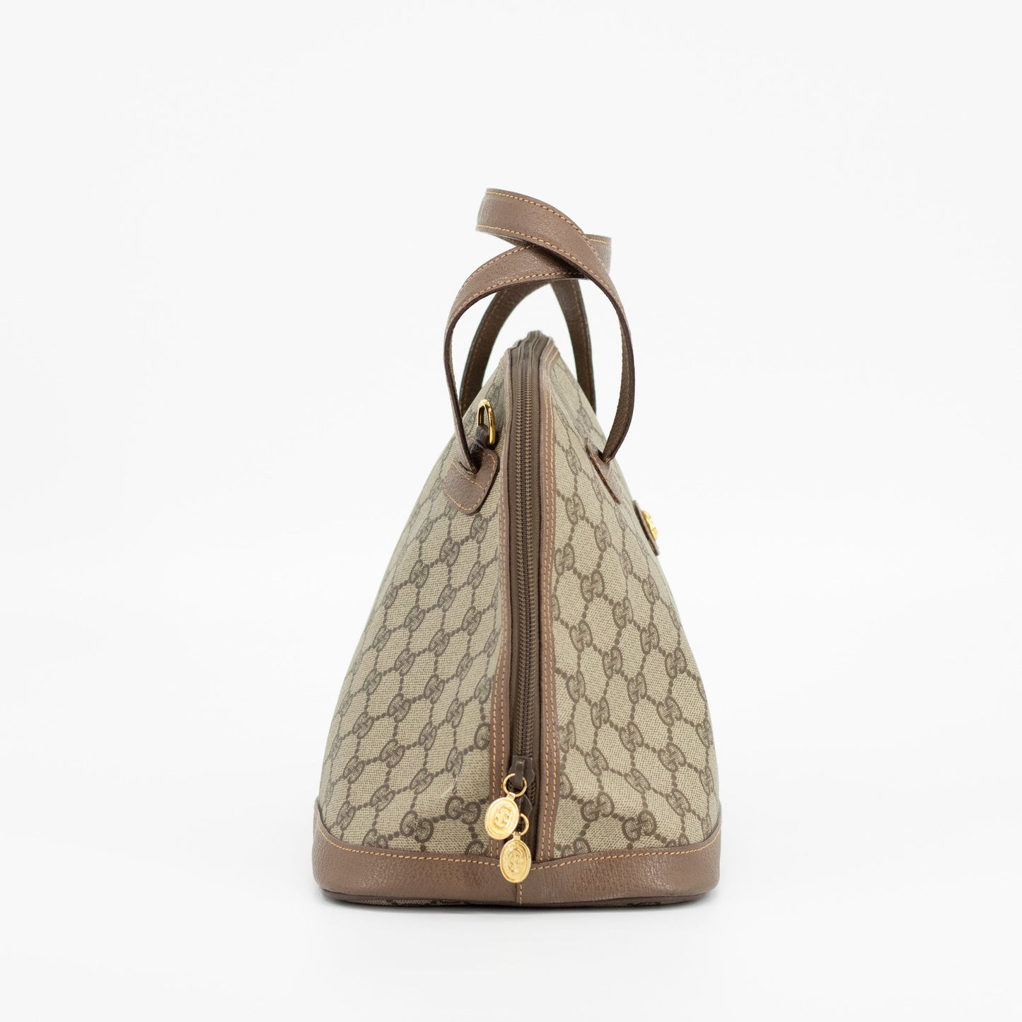 Gucci GG Canvas Brown Dome Half Moon Handbag