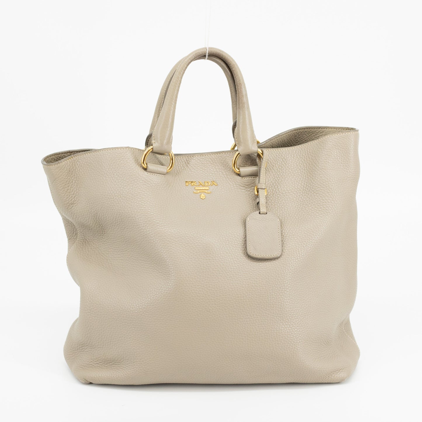 Prada Grey Leather 2Way Shopping Bag