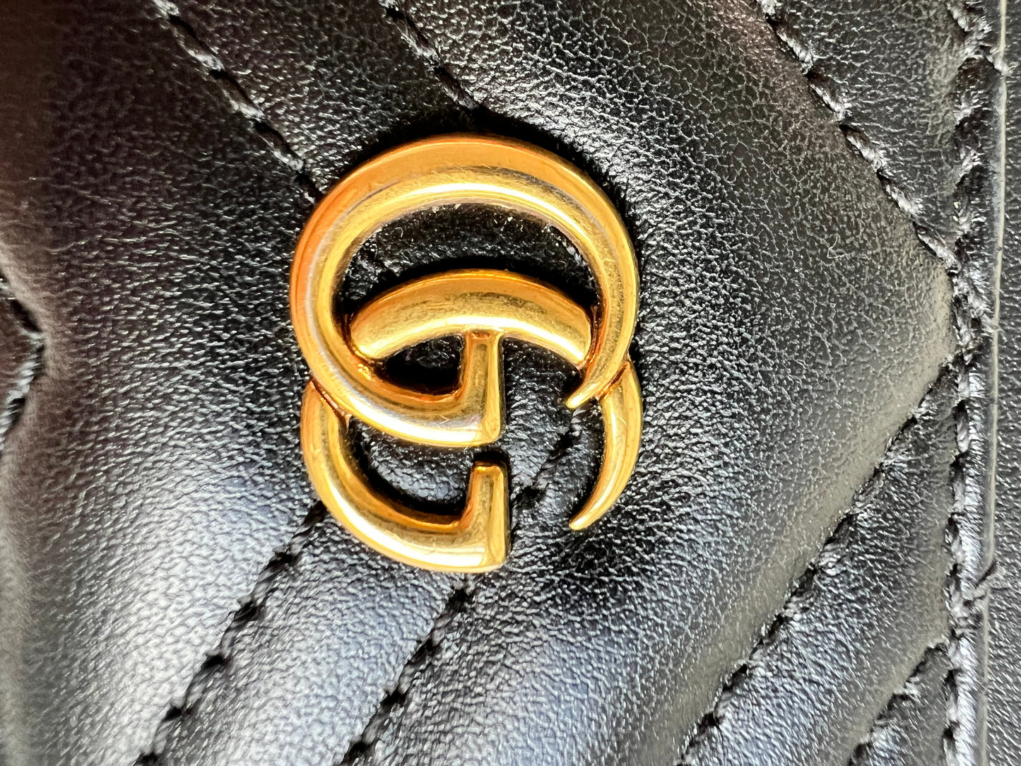 GG Black Marmont Matelassé Card Holder (RRP £235)