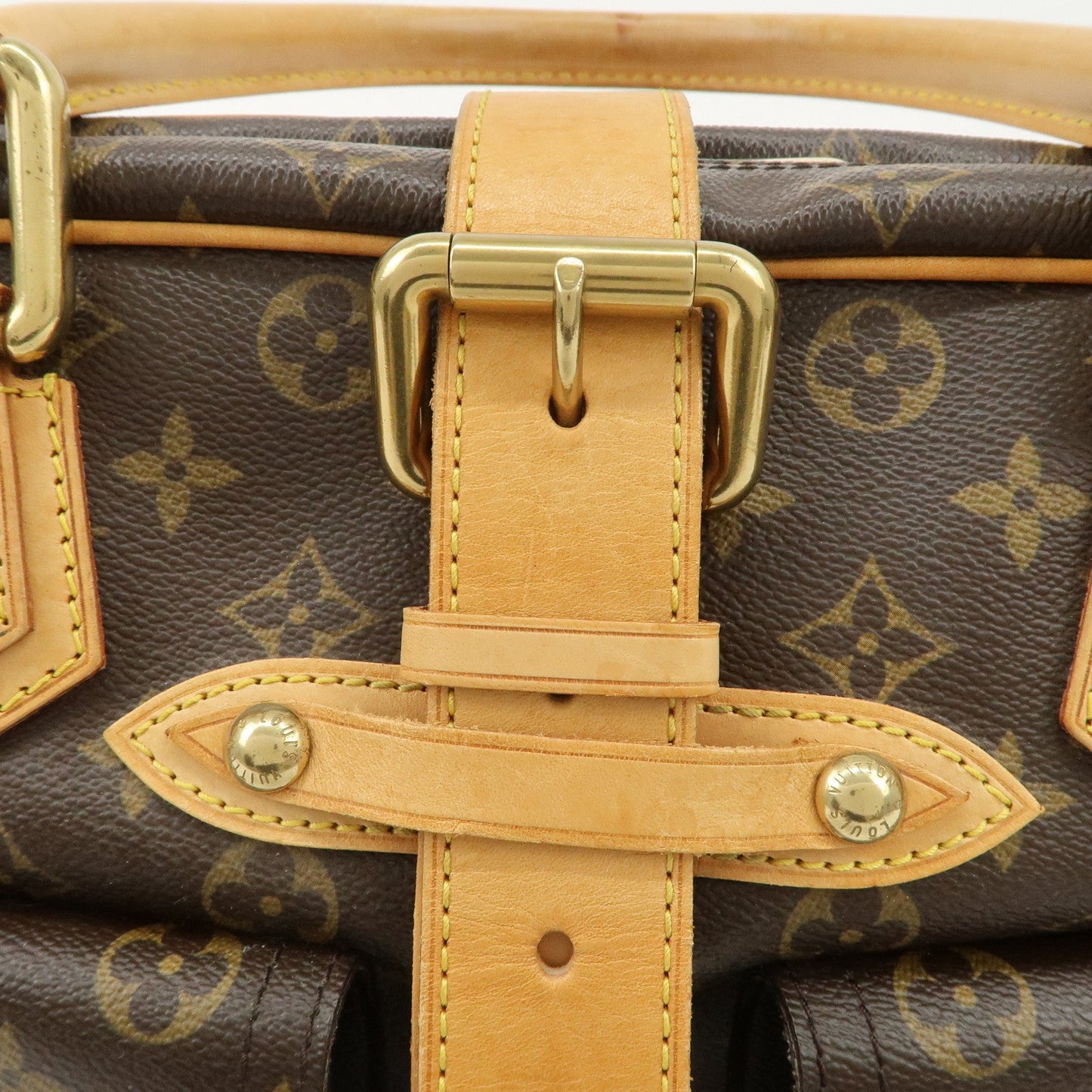 Louis Vuitton Monogram Manhattan GM Hand Bag Boston Bag M40025