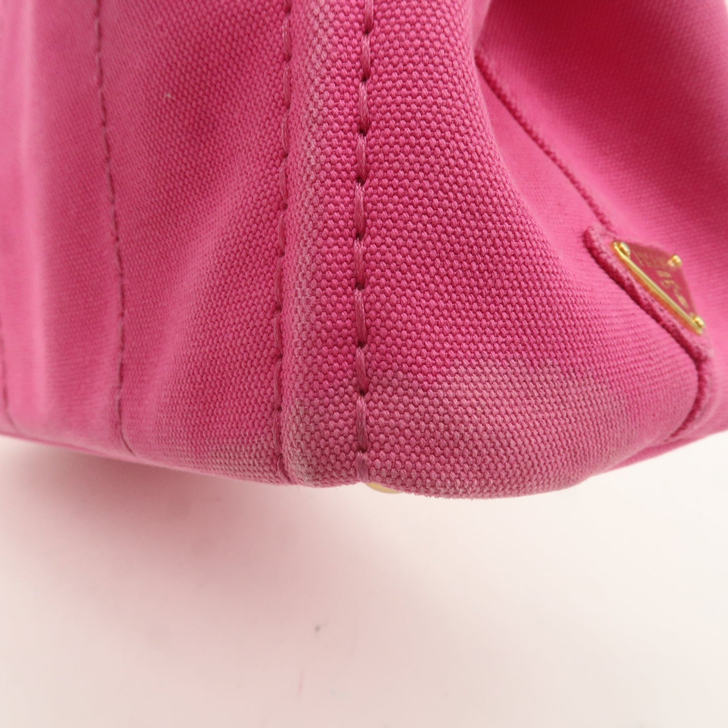 PRADA Logo Canapa Mini Canvas 2Way Bag Hand Bag Pink B2439G