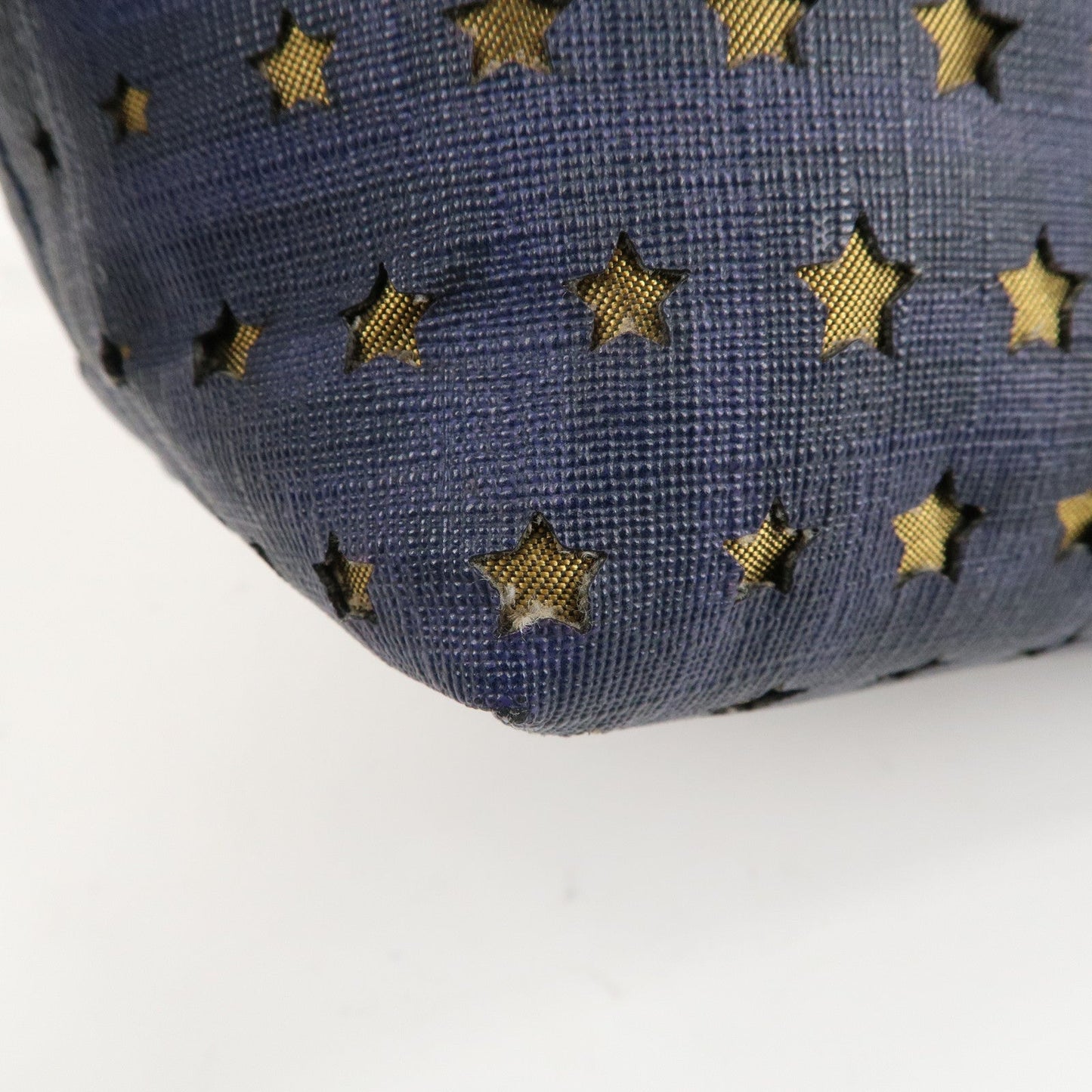 FENDI Zucca PVC Canvas Punching Star Tote Bag Navy 8BH223