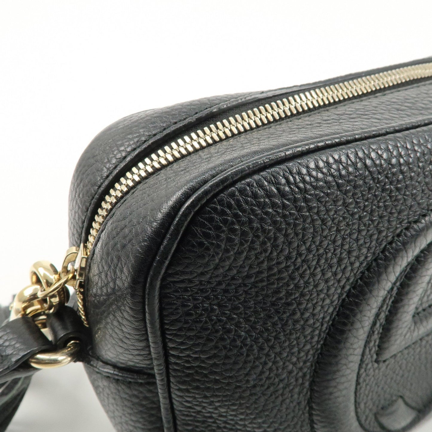 GUCCI SOHO Leather Small Disco Shoulder Bag Black 308364