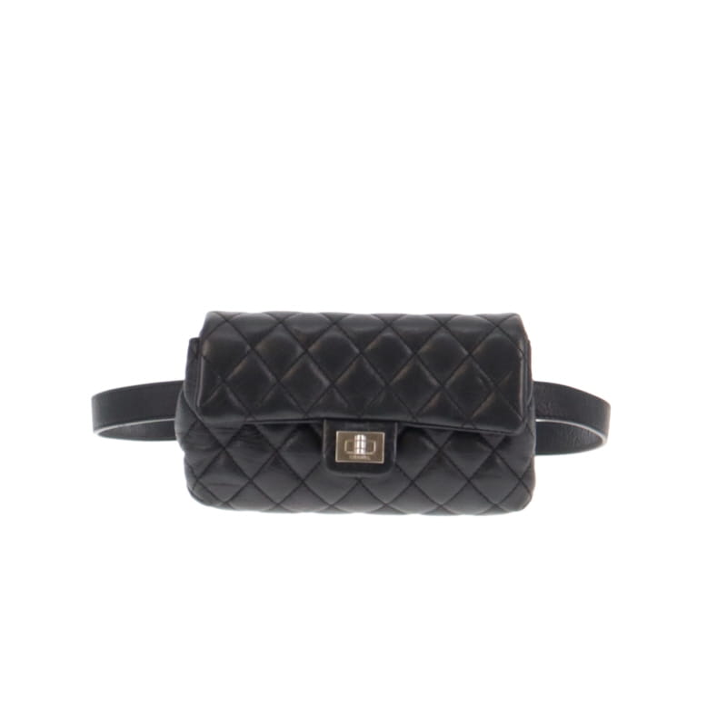 Chanel Black Calf Leather Staff Issue Belt Bag