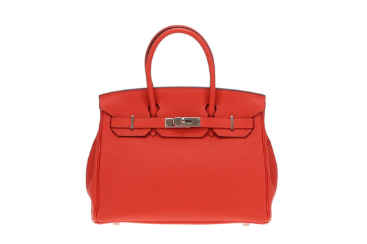 Hermes Rouge Pivoine Togo PHW Birkin 30 2014