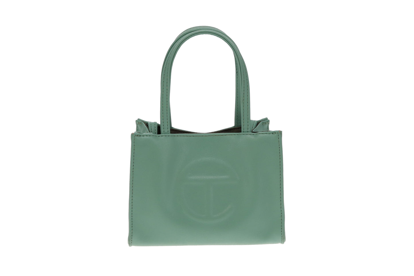 Telfar Sage Coloured Faux Leather Small Shopping Bag