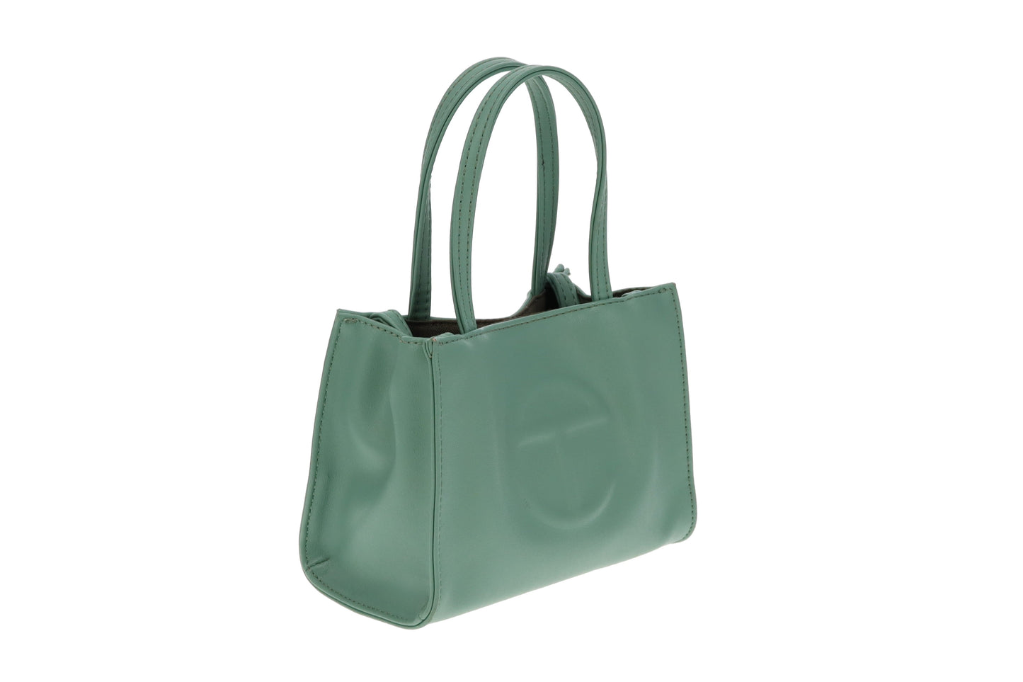 Telfar Sage Coloured Faux Leather Small Shopping Bag