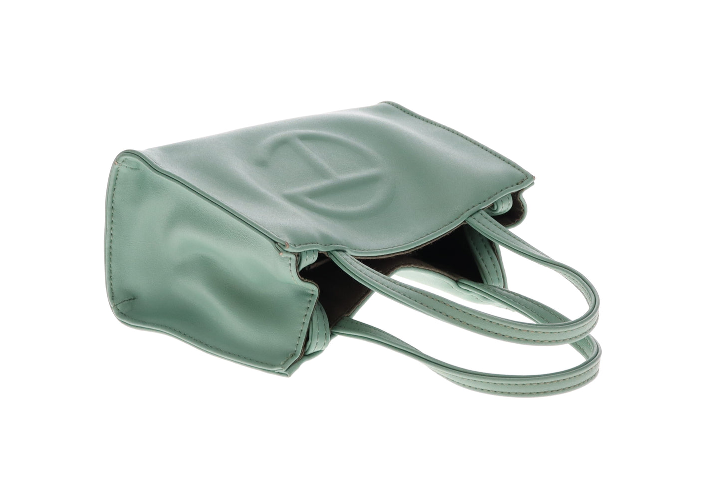 Telfar Sage Coloured Faux Leather Small Shopping Bag