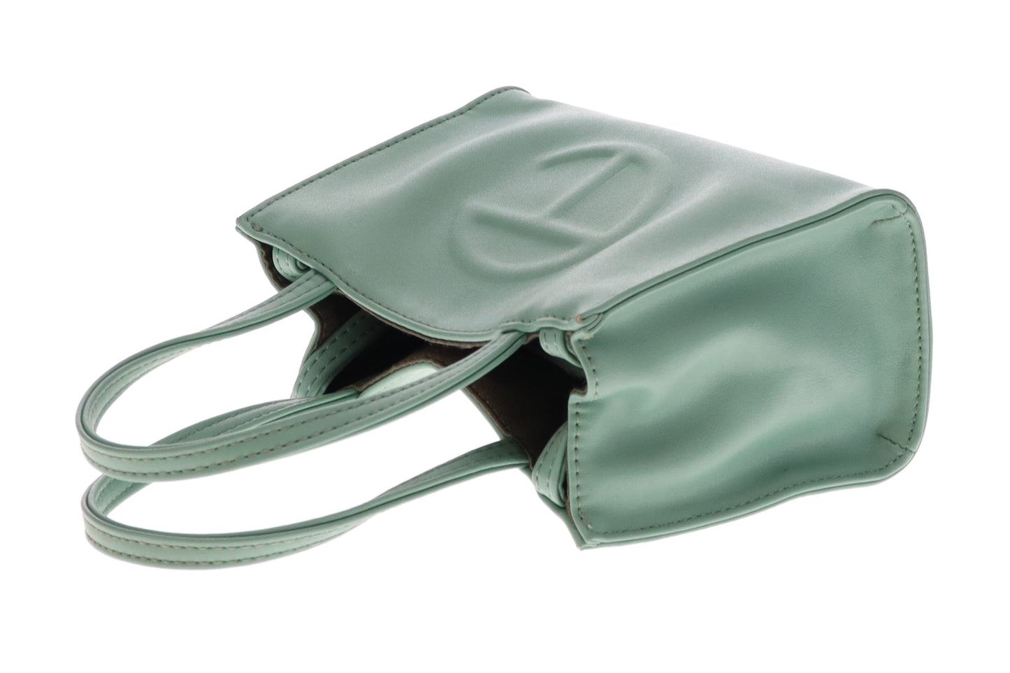 Telfar Sage Coloured Faux Leather Small Shopping Bag