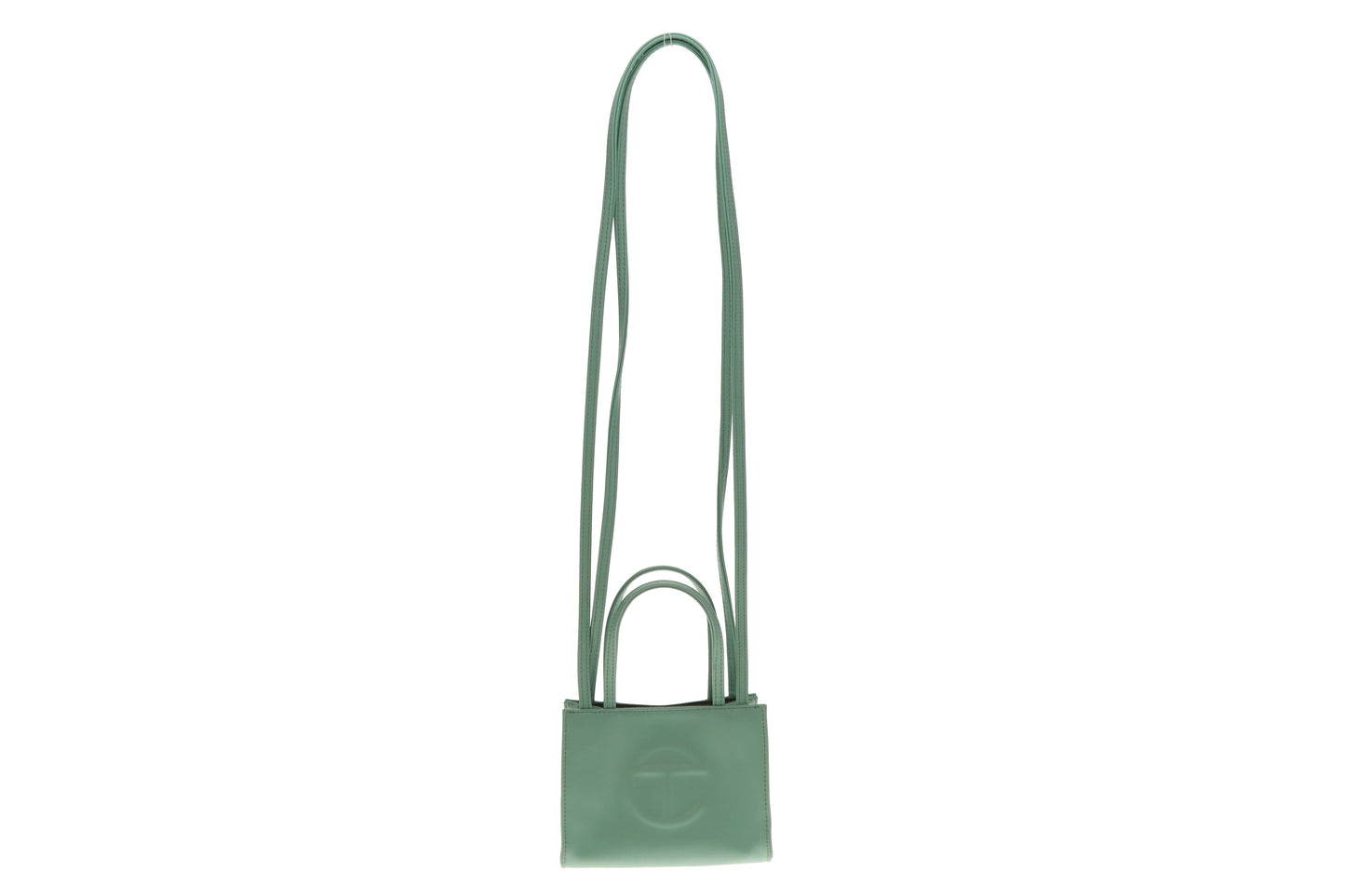 Telfar Sage Coloured Faux Leather Small Shopping Bag