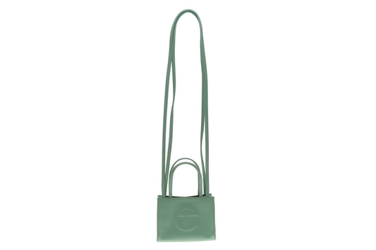 Telfar Sage Coloured Faux Leather Small Shopping Bag