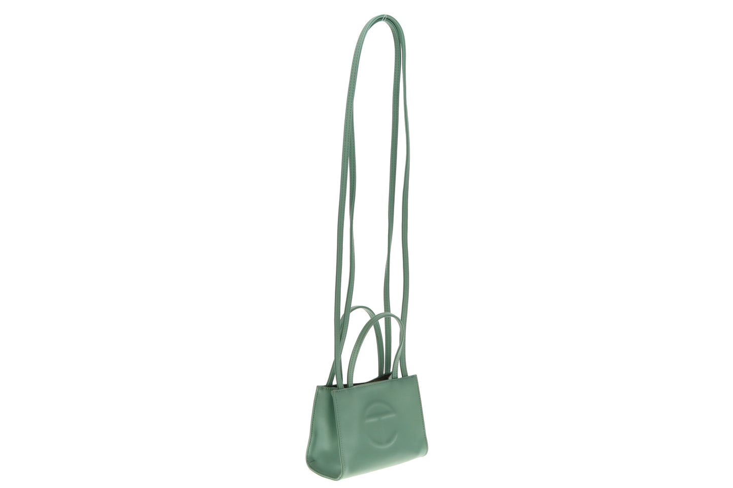 Telfar Sage Coloured Faux Leather Small Shopping Bag